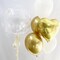 12-Pack Gold & White Heart Balloons 18in – Metallic Foil Love Balloons for Wedding, Birthday & Valentine’s Day